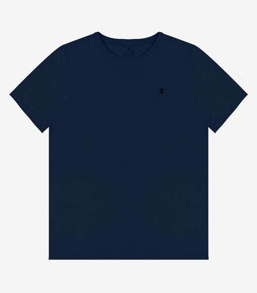 Camiseta Masculina Básica Meia Malha Diametro Azul