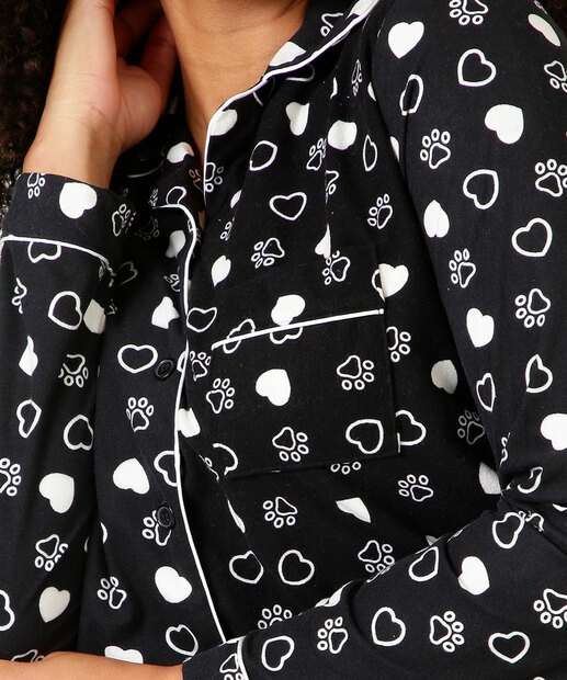 Pijama Americano Feminino Estampado Manga Longa Marisa