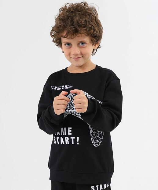 Image_Casaco Infantil Moletom Flanelado Game Marisa Tam 4 a 10 Preto