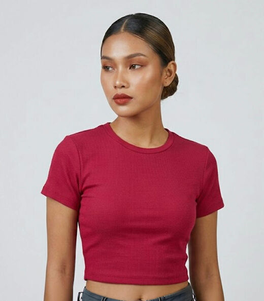 Image_Blusa Feminina Canelada Gola Redonda Infinita Cor Vermelho