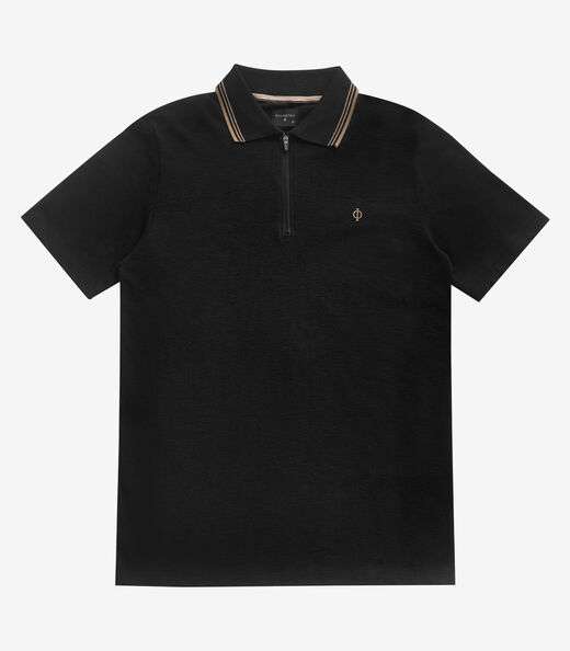 Polo Masculino Manga Curta Malhão Fruit Diametro Preto