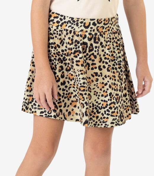 Conjunto Blusa com Saia em Meia Malha Rovi Kids Bege