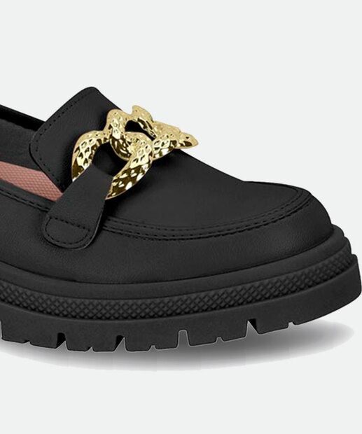 Mocassim Loafer Feminino Tratorado Corrente Moleca