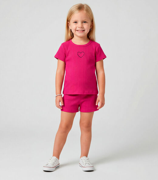 Image_Conjunto Infantil Feminino Blusa e Short Select Rosa