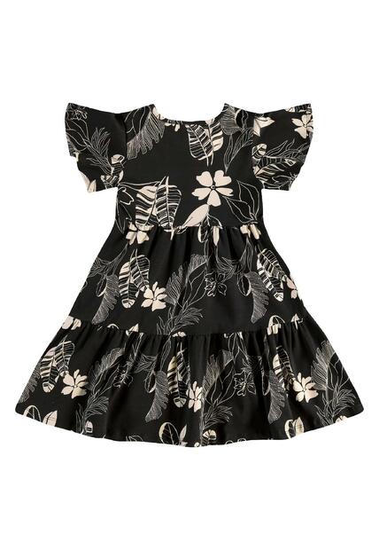 Vestido Infantil Floral em Cotton Bee Loop