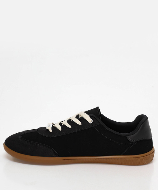 Tênis Casual Feminino Recorte Moleca Preto