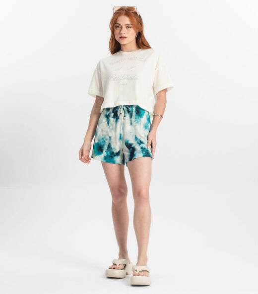 T- Shirt Juvenil Feminina Minty Bege