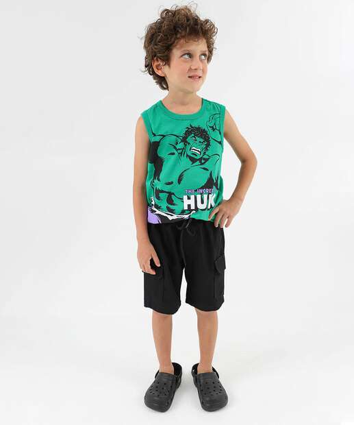 Image_Bermuda Infantil Sarja Cargo Tam 4 a 8 Preto