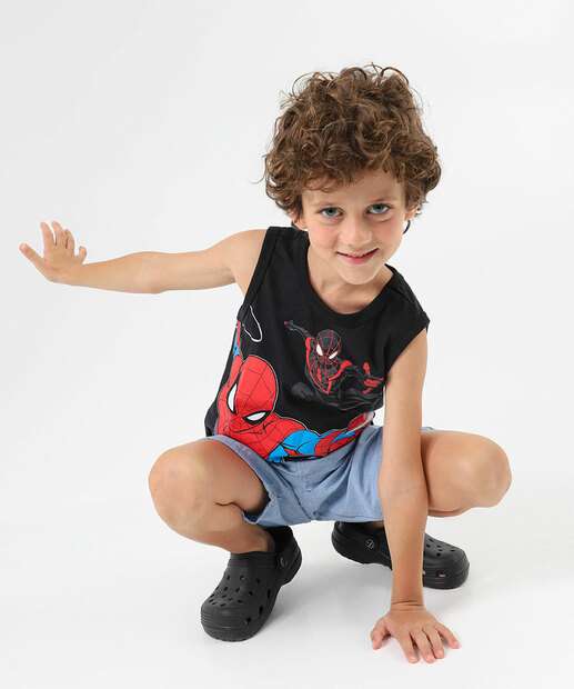 Regata Infantil Homem Aranha Marvel Tam 4 a 10