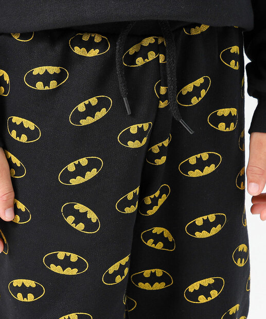 Calça Infantil Jogger Moletom Batman Liga Da Justiça Tam 4 a 10