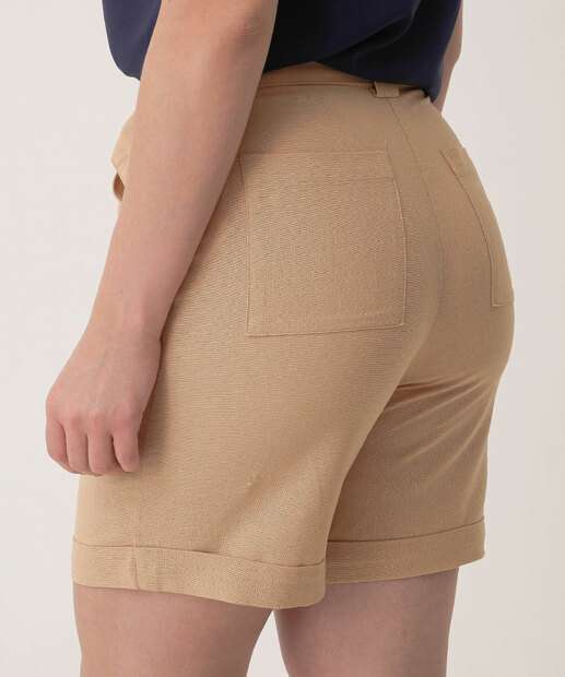 Short Feminino Alfaiataria Cinto Marisa
