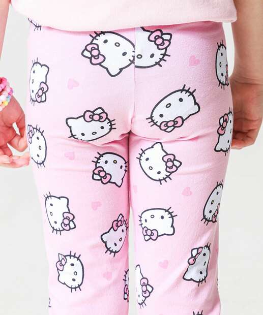 Calça Infantil Hello Kitty Tam 4 a 10 Rosa