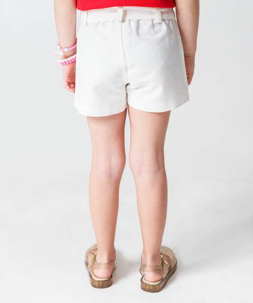 Short Infantil Textura Clochard Marisa Tam 4 a 10 Off White
