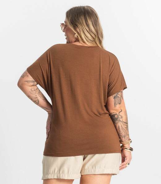 Blusa Feminina Manga Morcego Secret Glam Marrom