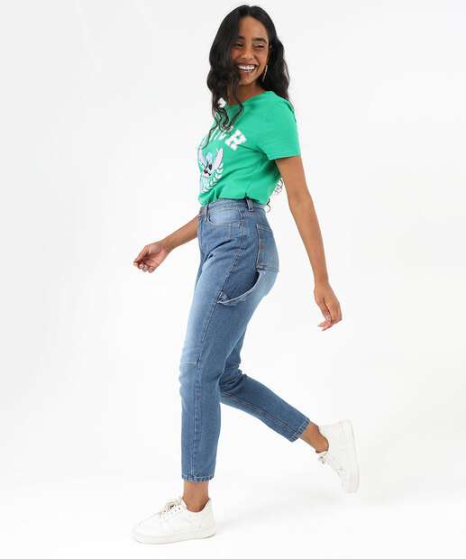 Image_Calça Slouchy Jeans Feminina Cintura Alta Azul