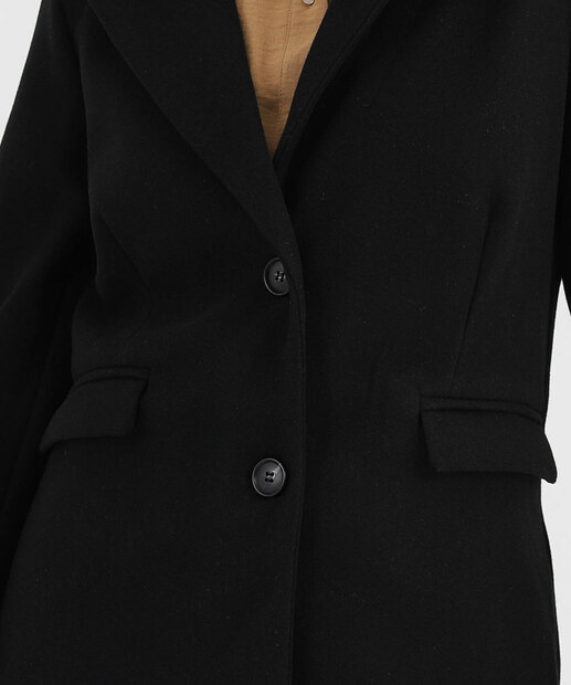 Casaco Feminino Polivelour Botões Marisa Preto