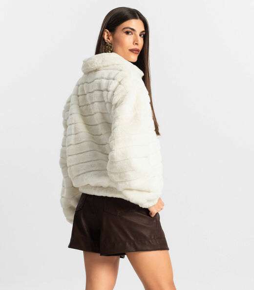 Casaco de Pelo Feminino Endless Bege