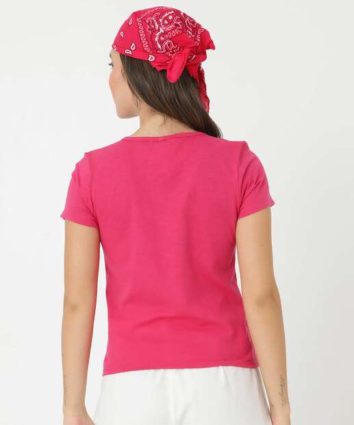 Blusa Feminina Básica Flamê Manga Curta Marisa