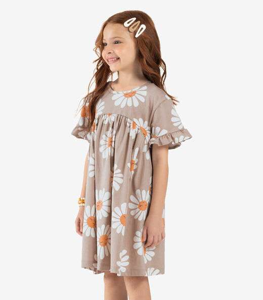 Vestido Infantil Rovi Kids Marrom
