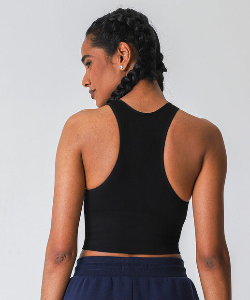 Top Fitness Nadador Sem Costura Marisa Preto