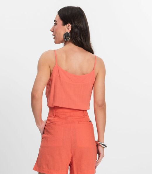 Blusa De Alças Feminina Linho Strong Endless Laranja
