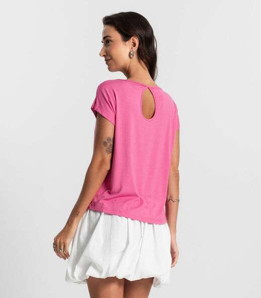 Blusa Feminina Manga Curta KO Rosa
