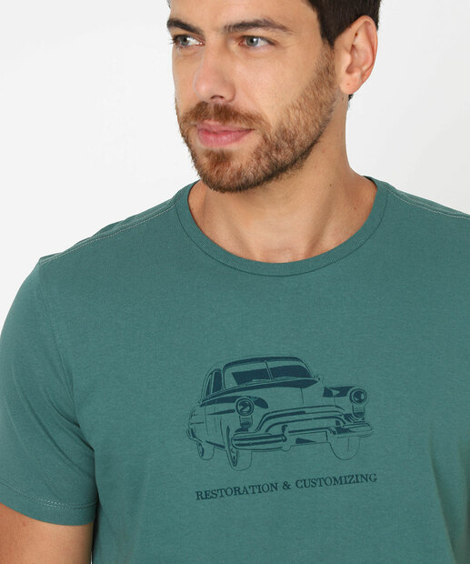 Camiseta Masculina Manga Curta Marisa Verde