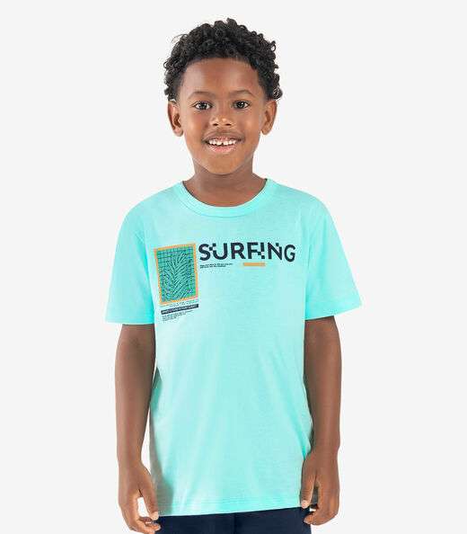 Conjunto Infantil Camiseta Com Bermuda Rovi kids Azul