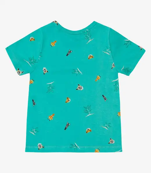 Camiseta Infantil Menino Animais Infinita Cor Verde