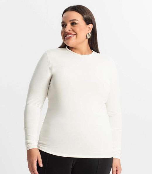 Blusa Térmica Feminina Plus Size Secret Glam Bege