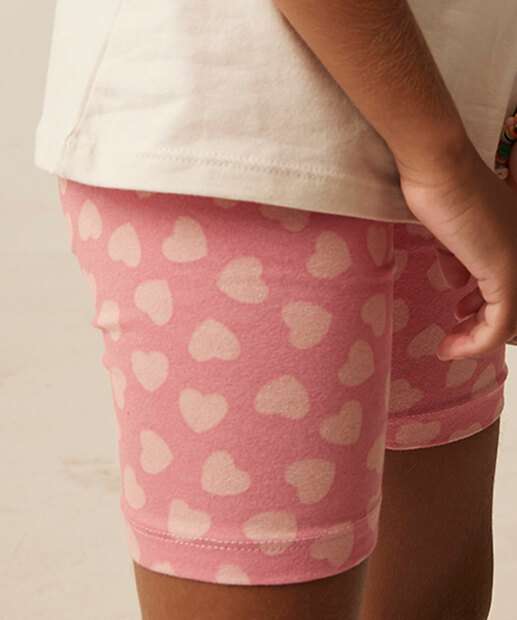 Bermuda Infantil Ciclista Cotton Coração Marisa Tam 4 a 10