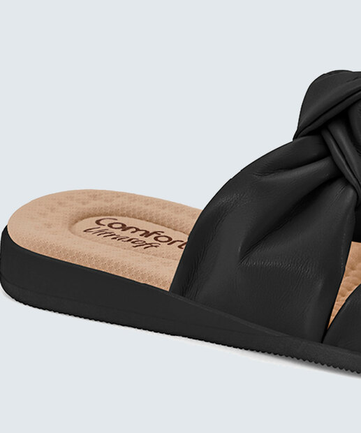 Rasteirinha Feminina Tiras Nó Conforto Comfortflex