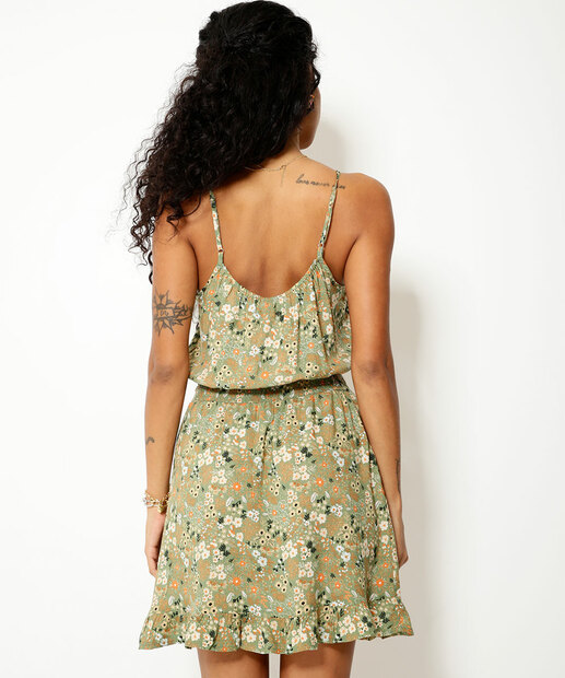 Vestido Feminino Estampa Flores Alças Finas Marisa