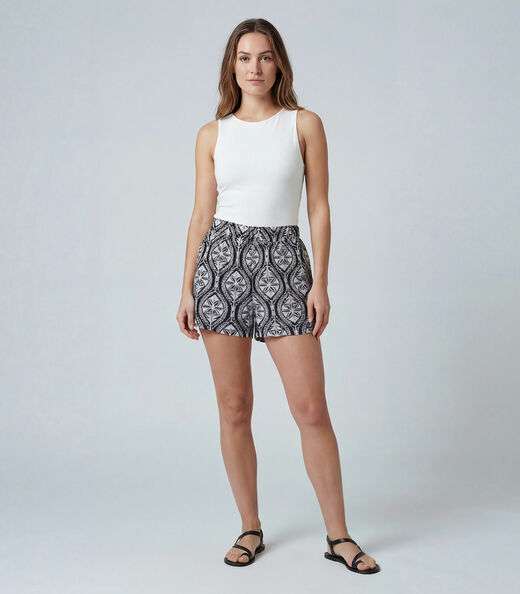 Image_Short Feminino Com Cós E Laço Infinita Cor Preto