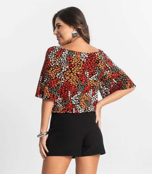 Blusa Feminina Manga Curta Select Laranja