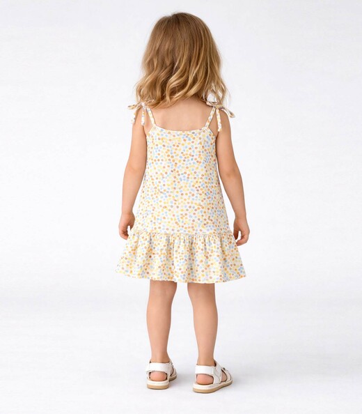 Vestido Infantil Alça Com Laço Nas Pontas Select Amarelo