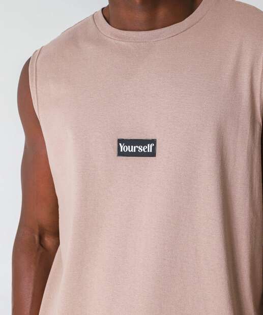 Regata Masculina Machão Estampa Frontal MR Marrom