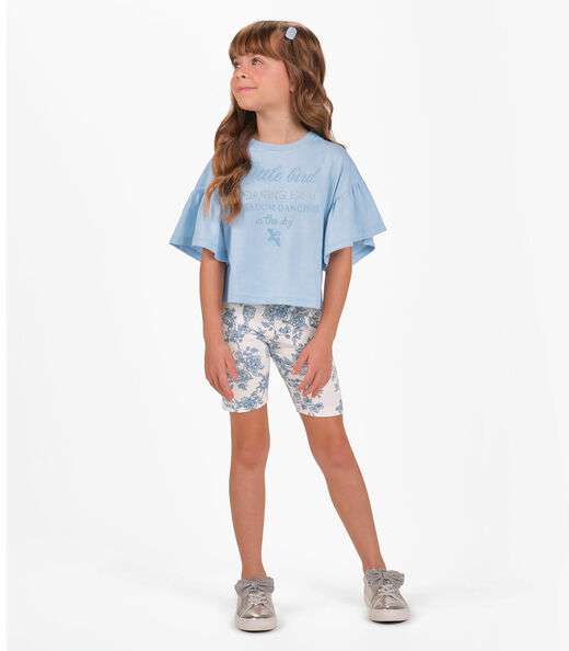 Conjunto Blusa com Ciclista Menina Trick Nick Azul