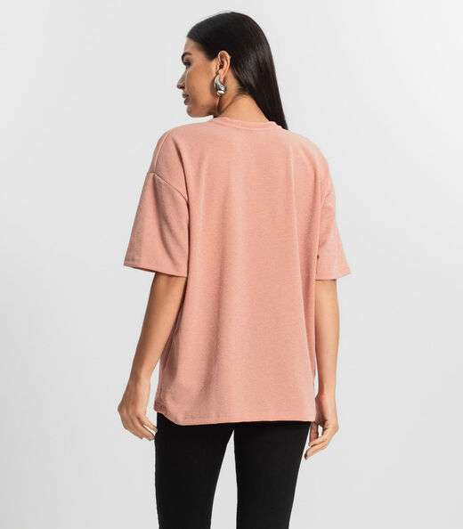 Blusa Feminina T-Shirt Over Rovitex Rosa