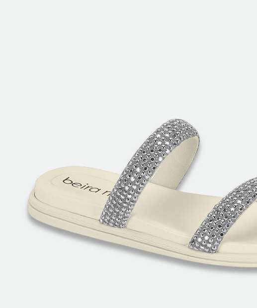 Rasteirinha Feminina Strass Beira Rio Preto