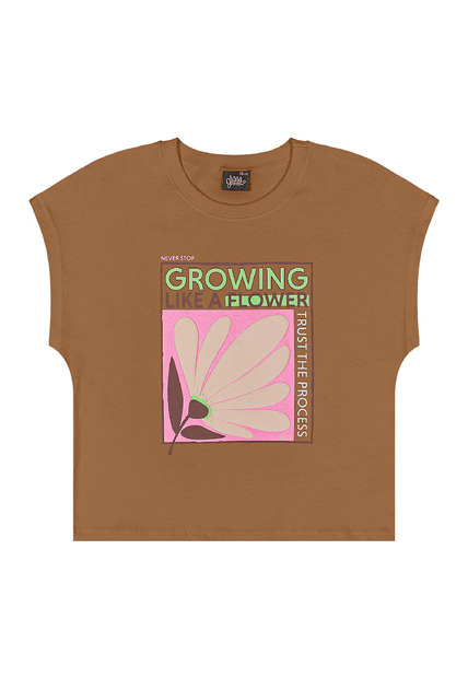 Blusa em Algodão Juvenil Sem Manga Gloss