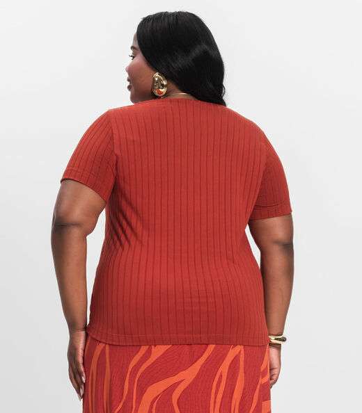 Blusa Malha Delicate Plus Infinita Cor Laranja