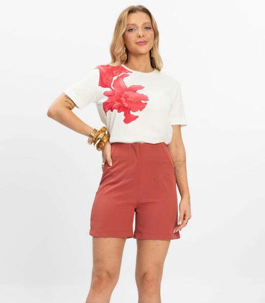 Image_Shorts Feminino Alfaiataria Cós Reto Renaluci Marrom