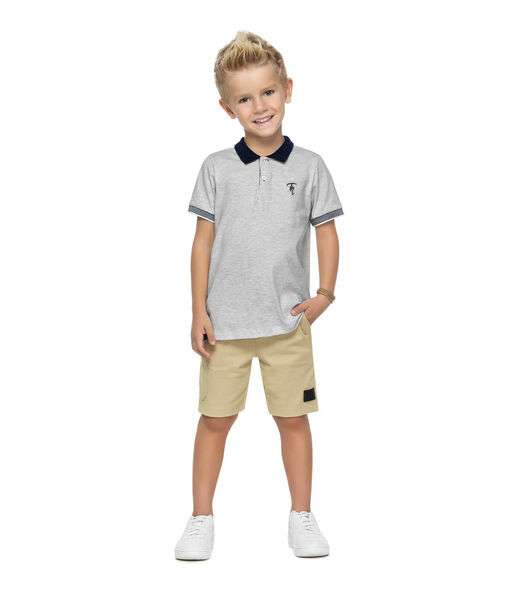 Camisa Polo Infantil Masculina Trick Nick Cinza