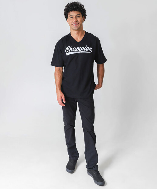 Camiseta Masculina Estampado Manga Curta Marisa Preto