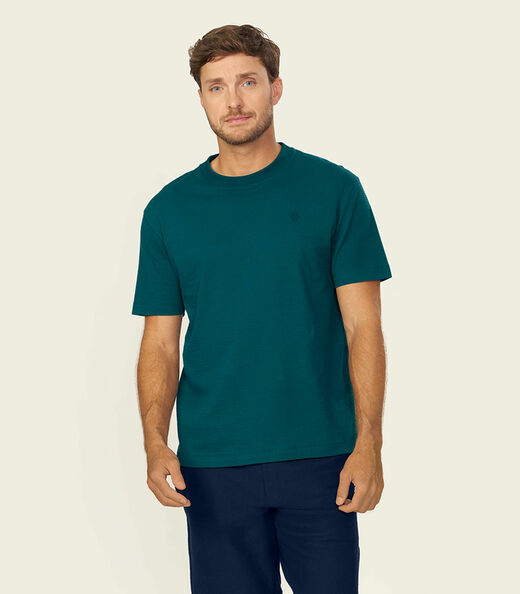 Image_Camiseta Masculina Meia Malha Texturizada Diametro Verde