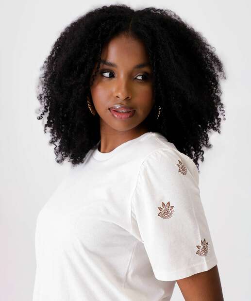 Blusa Feminina Manga Curta Estampada Marisa