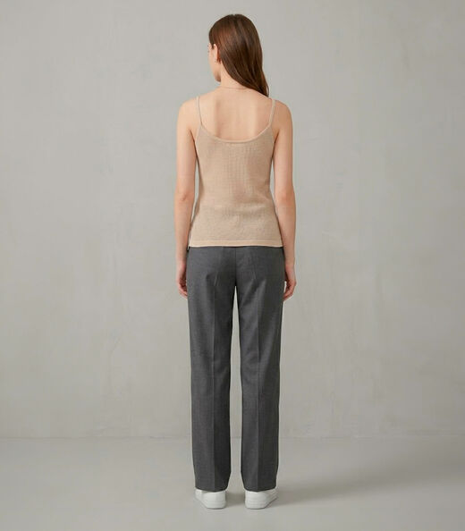 Blusa Feminina Com Alça  Fina Infinita Cor Marrom