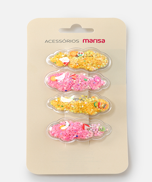 Image_Kit 4 Presilhas Tic Tac Para Cabelo Paetê Marisa Amarelo