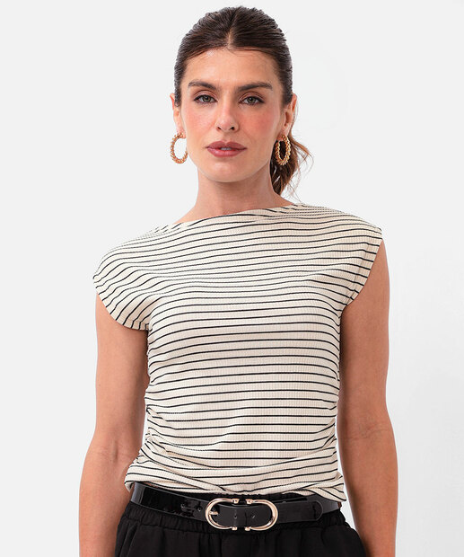 Image_Blusa Feminina Muscle Canelada Listrada Marisa Bege